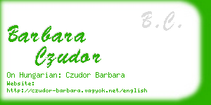 barbara czudor business card